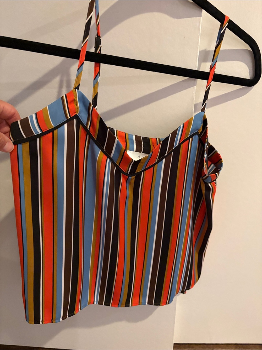 Striped Multicolor Spaghetti Strap Cami Top